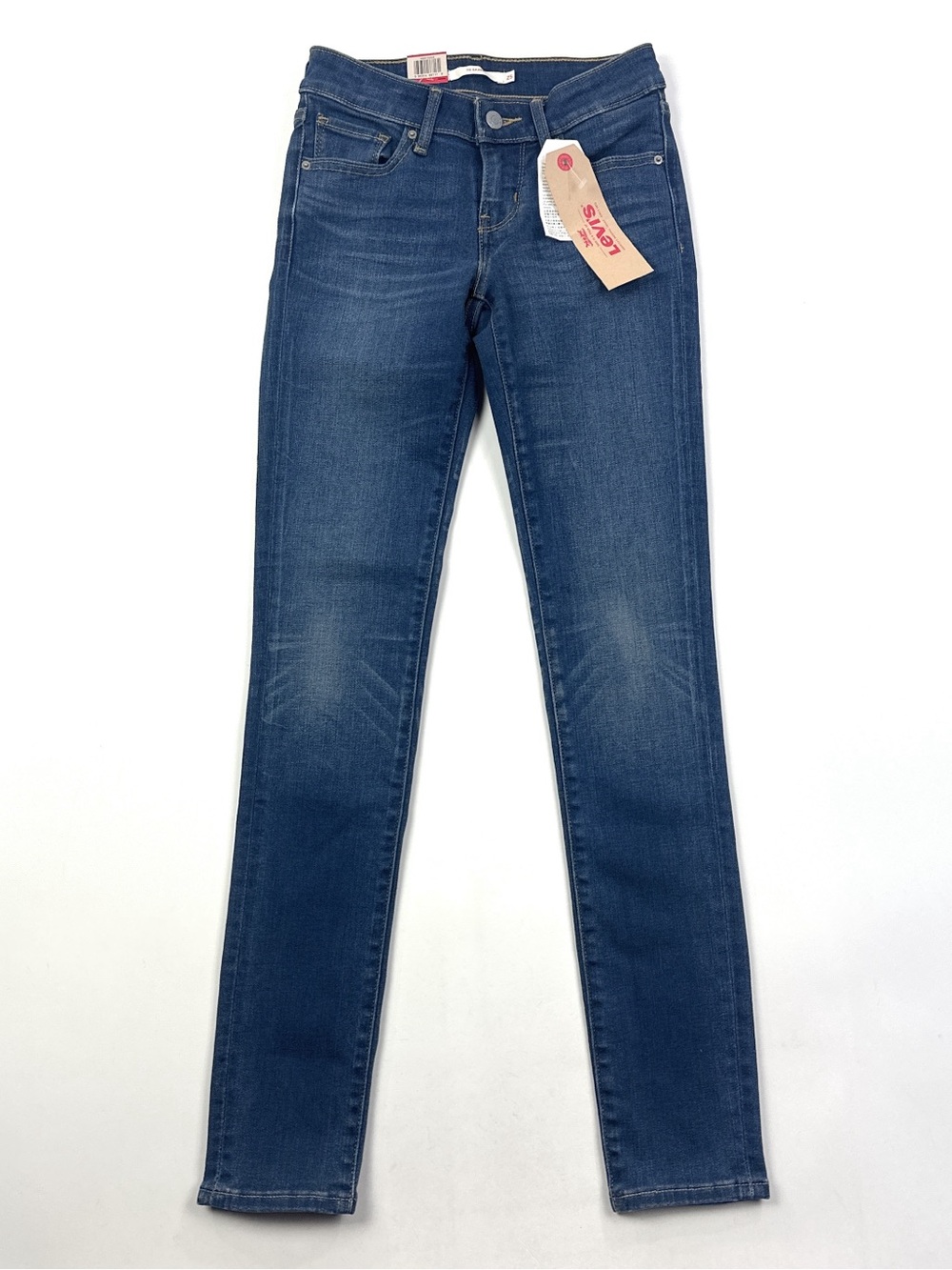 Levis 711 Skinny Womens 25x32 Dark Blue Jeans Mid Rise Stretch Denim 188810008